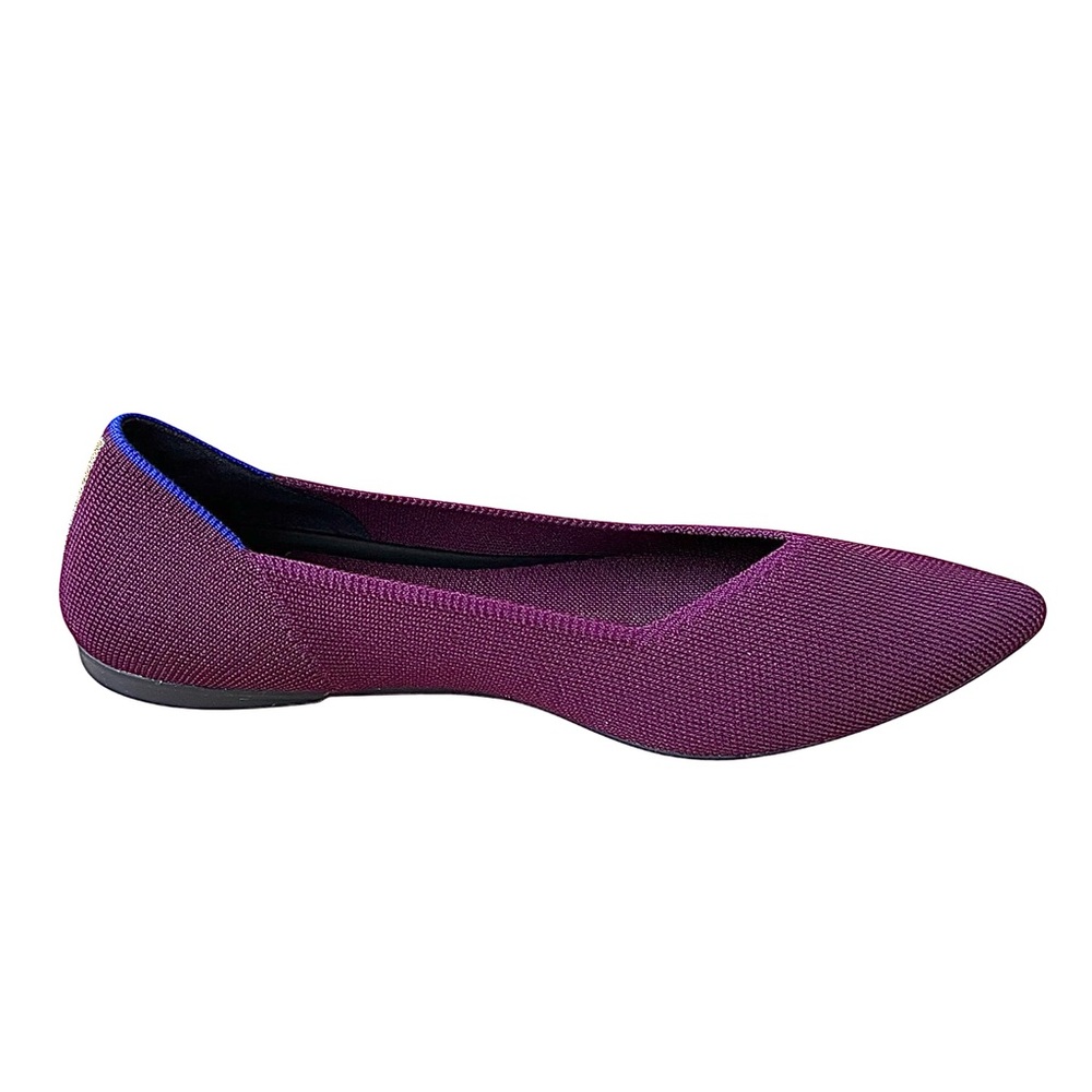 ROTHY’s “The Point II” Maroon & Gold Woven Flats - Picture 7 of 14